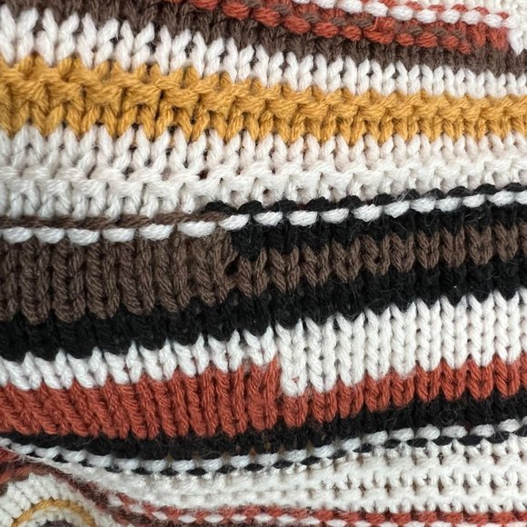 Multi-Color Half Sleeve Striped Sweater Top John Paul Richard Grannycore Medium - Picture 3 of 5